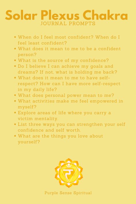 Solar Plexus Journal Prompts, Yoga For Solar Plexus Chakra, Solar Plexus Chakra Healing Affirmations, Solar Plexus Chakra Healing Journal Prompts, Chakra Shadow Work Prompts, Solar Plexus Chakra Journal Prompts, Open Solar Plexus Chakra, Unblock Solar Plexus Chakra, Sacral Chakra Journal Prompts