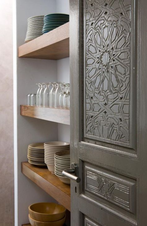 SABON HOME Moroccan Interiors Modern, Dekorasi Maroko, Kitchen Ceramics, Moroccan Kitchen, Design Marocain, Carved Door, Moroccan Inspiration, Moroccan Bedroom, Moroccan Homes