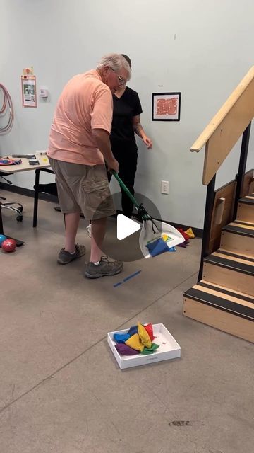 Advanced Neurologic Rehabilitation on Instagram: "Salience 👏🏻 

Returning to yard work is a goal for this patient. Our OT, Julia, created a fun and engaging activity to simulate this activity! 

#neuro #neurorehab #neurorehabilitation #neuroot #occupationaltherapist #occupacionaltherapy #rehab #balance #salience #yardwork" Balance Activities Occupational Therapy, Activities For Geriatrics, Skilled Nursing Occupational Therapy, Snf Occupational Therapy Activities, Geriatric Activities, Occupational Therapy Activities, Neon Room, Occupational Therapist, Yard Work