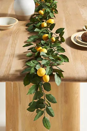 Mediterranean Party, Lemon Centerpieces, Sunflower Wedding Decorations, Table Garland, Anthropologie Home, Flower Arrangements Simple, Lemon Decor, Entertaining Essentials, Bhldn Weddings