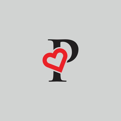 Logo Heart Letter P. Beautiful vector love logo design. P love outline creative letter design Letter P Aesthetic, Letter Design Drawing, P Love Images, P Logo Design Creative, P Letter Logo Design, P Letter Design, Love Logo Design, Ganesha Artwork, P Logo Design