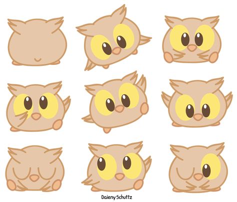 Chibi Owl by Daieny Chibi Owl Drawing, Kawaii Owl Drawing, Owl Doodle Cute, Chibi Owl, Cartoon Drawing Tutorial, Felt Owls, Owls Drawing, Owl Cartoon, Cute Animal Drawings Kawaii