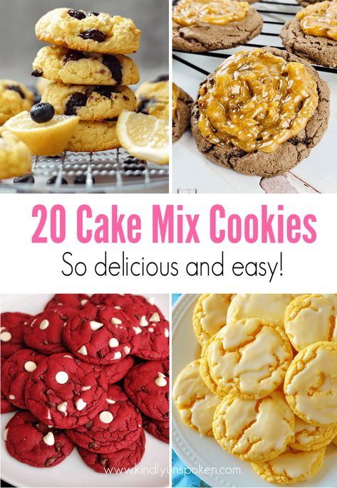 Cake Mix Crumble Cookies, Lemon Cookies From Cake Mix Easy, Cakemix Cookies Easy, Cake Mix Cool Whip Cookies, Cake Box Cookies Recipes, White Cake Mix Ideas, Cookies Using Cake Mix Boxes, Cake Mix Cookies Recipes Easy, Cake Mix Cookies Chocolate