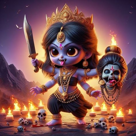 Cute Kali Maa, Cute Mata Rani, Cute Maa Durga, Cute Durga Maa, Maa Kali Photo, Maa Shakti, Child God, Kali Images, Maa Kali Images