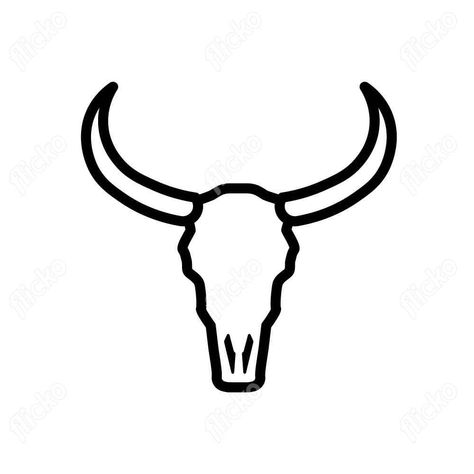 Bull Skull Outline, Skull Art Simple, Skull Outline, Skull Icon, Element Illustration, Cowboy Art, Bull Skull, Black Bull, Bull Skulls