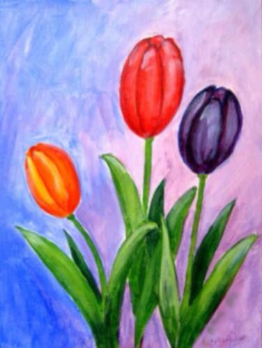 Nothing says Spring like Tulips Easter Paintings, Wine And Canvas, Tulip Painting, Paint Nite, Paint Night, Acrylic Painting For Beginners, Paint Colour, Spring Painting, Colour Inspiration