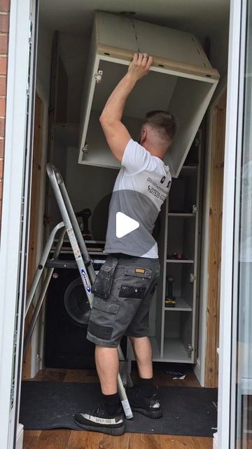 Brad Nauman on Instagram: "Turning a wasted hallway space into a clever utility storage with a washer/dryer.
.
.
#storageideas #storagehacks #homeproject #DIY #utility #washing #laundry #laundrytok #laundryroom #cleaning #cleaningtiktok #fyp #homeinspo #viralvideo #viraltiktok #home #viral #interiordesign #interior #handmade #kitchendesign #carpentry #woodworking" Utility Room Ideas With Fridge Freezer, Diy Washer Dryer Pedestal, Lootility Room, Laundry Room Ideas Top Loader Layout, Washer And Dryer Pedestal, Bathrooms Ideas, Chatsworth House, Utility Storage, Washing Laundry