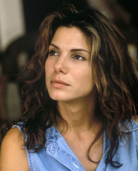 Sandra Bullock Hair, Hope Floats, Actrices Hollywood, Sandra Bullock, Woman Crush, Girl Crush, Photo Print, Denim Shirt, American Actress