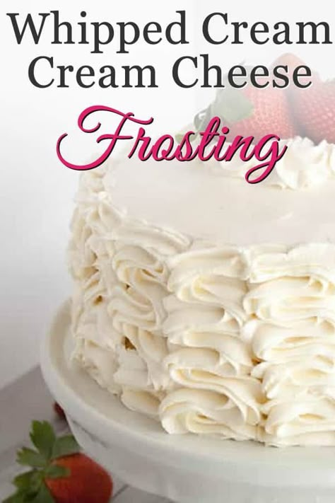 Not Too Sweet Frosting, Whipped Cheese, Cakes Frosting, Whipped Cream Cheese Frosting, Recipes With Whipping Cream, Cream Cheese Frosting Recipe, Whipped Cream Frosting, Cream Cheese Cookies, Whipped Cream Cheese