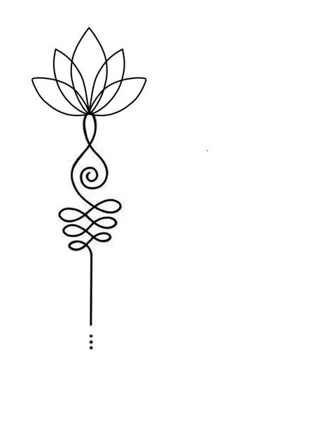 Infinity Tulip Tattoo, Simple Lotus Tattoo Design, Lotus With Unalome, Unalome Tattoo Design, Lotus Unalome Tattoo, Simple Lotus Tattoo, Small Lotus Tattoo, Balance Tattoo, Tulip Tattoo