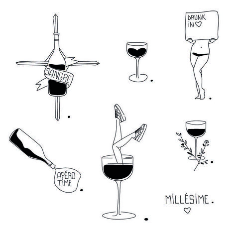 wine tattoo / bottle of wine tattoo / glass of wine tattoo / sangre / love wine / drunk in love / apéro time / glass of wine and leaves / millésime / black tattoo / ignorant tattoo / ignorant style tattoo / lyon tattoo / shop privé / tatoueuse lyonnaise / artwork / sketchbook / sneakers / woman in glass of wine / legs /féminine / vin / l'heure de l'apéro / christ cross Wine Flash Tattoo, Wine Matching Tattoos, Matching Wine Tattoos, Matching Wine Glass Tattoo, Bottle Of Wine Tattoo, Wine Tattoo Best Friend, Alcohol Tattoo Ideas, Glass Of Wine Tattoo, Drinking Tattoos