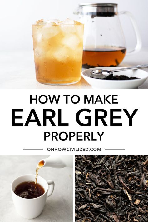 Learn to make the perfect cup of Earl Grey tea with this easy tutorial. Earl Grey is one of the best teas, and this how to guide will teach you how to make one of the best cups you'll ever have. This recipe is great for both hot and cold cups of Earl Grey. #earlgrey #tearecipe #howto #tutorial How To Make Earl Grey Tea, Earl Gray Tea Recipes, Earl Gray Tea, Hot Tea Recipes, Cold Brew Iced Tea, Tea Etiquette, Tea For Colds, Black Tea Blends, Peach Ice Tea