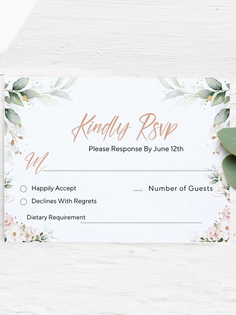 RSVP Wedding Card Template Free Wedding Card Template, Card Template Free, Rsvp Wedding, Using Canva, Diy Print, Card Templates Free, Rsvp Wedding Cards, Wedding Rsvp, Diy Prints