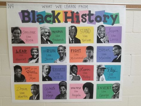 Black Month History Activities, Bhm Poster Ideas, Bhm Bulletin Board, Mlk Bulletin Board Ideas, Black Mathematicians, Bsu Ideas, Black Month History, History Bulletin Boards, Inspirational Bulletin Boards