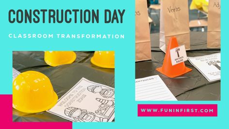 Construction Theme Classroom, Sentence Builder, Base 10 Blocks, Unscramble Words, Sentence Construction, Construction Hat, Architect Student, Construction Signs, Classroom Transformation