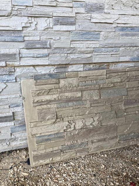 Exterior Stone Wainscotting, Faux Stone Sheets, Siding Choices, Faux Stone Veneer, Faux Stone Siding, Stone Wall Panels, Tongue And Groove Panelling, Stone Panels, Stone Siding