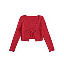 Red Crop Cardigan, Red Cropped Cardigan, Tie Cardigan, Knit Shrug, Sweaters Cardigan, Cardigan Crop Top, Rib Knit Cardigan, Cardigan Crop, Women's Tie