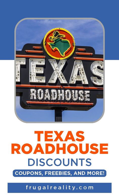 Texas Roadhouse is a casual restaurant chain that specializes in steaks. With over 610 restaurants in 49 states, the steakhouse restaurant is known for dinner bread rolls topped with honey cinnamon butter and free buckets of peanuts for customers. But how can you SAVE money at Texas Roadhouse? Learn now! Food Restaurant Near Me, Honey Cinnamon Butter, Aarp Discounts, Steakhouse Restaurant, Veterans Discounts, Casual Restaurant, Couponing For Beginners, Restaurant Coupons, Honey Cinnamon