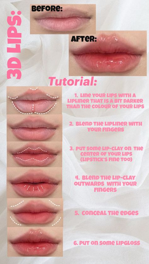 Tutorial on how to get your lips to look hydrated and juicy💕🎀 Juicy Lips Tutorial, 3d Lips, Lips Tutorial, Juicy Lips, Your Lips, To Look, Lips