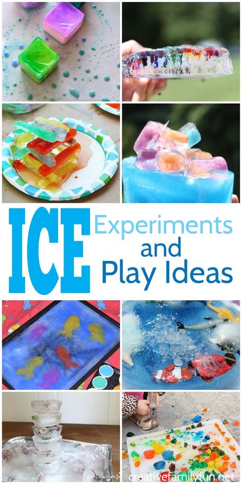 Learn and have fun with these simple ice experiments for preschoolers. Find out what makes ice melt, make colorful ice creations, explore some sensory play ideas and more. #sensoryplay #preschool #ece #CreativeFamilyfun Summer Activities For Toddlers, Ice Play, Diy Preschool, Play And Learn, Winter Preschool, Science Activities For Kids, Preschool Games, Summer Activities For Kids, Stem Activities