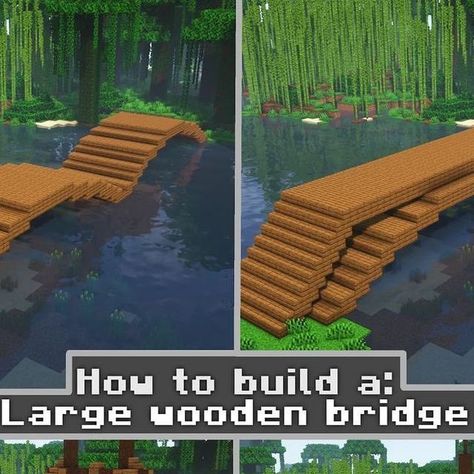 Minecraft Builds & Tutorials on Instagram: "Large Wooden Bridge Tutorial 🌉 ———- ✅ Follow me (@minecraftxinstructor) for the best Minecraft builds! ———- Credits📸: @gerbie_01 ———- #minecraftideas #minecrafthouses #minecrafttutorial #minecraftindonesia #minecraftuniverse #minecraftsurvival #minecraftedit #minecraftyoutuber #minecraftbuildings #minecraftcreations #minecraftbuilding #minecraftredstone #minecraftdesign #minecraftarchitecture #minecraftedits #minecraftfanart #minecraftbedrock #minecr Minecraft Tools, Minecraft Cottagecore, Minecraft Bed, Minecraft Redstone, Minecraft Interior, Minecraft Survival, Minecraft Stuff, Wooden Bridge, Minecraft Architecture