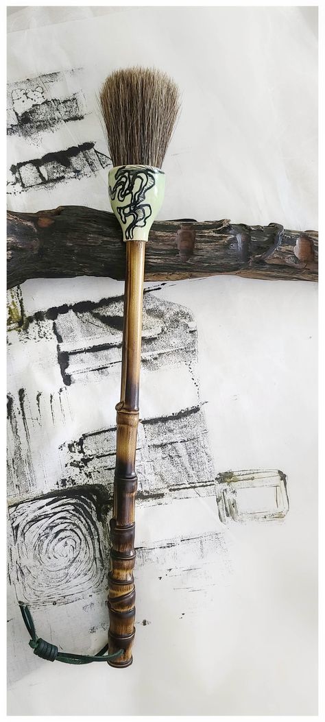 Mixed Horsehair Sumi-e Paint Brush With Bamboo Handle #300 Art Supplies Elizabeth Schowachert Art Ceramic Brush, Art Studio Room, Bamboo Brush, Handmade Paint, Brush Painting, Artist Brush, Encaustic Art, Art Competitions, Japanese Painting