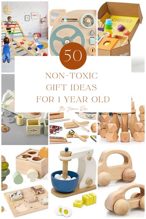 Discover the perfect nontoxic gifts for your one-year-old! 🎁 I’ve curated a list of 50 safe and engaging toys to ensure fun playtime and also foster development. From educational wonders to delightful playmates, find the ideal gifts for your little one. Explore the world of nontoxic joy with these thoughtful and safe presents. #NontoxicToys #GiftIdeasForOneYearOlds #SafePlaytime 🌈✨ Best Gifts For First Birthday, What To Get A One Year Old For Birthday, 1 Year Christmas Gift Ideas, Christmas Gifts For 1 Year Baby Boy, One Year Old Toys, One Year Old Gifts, One Year Old Christmas Gifts, Gifts For One Year Old, One Year Old Gift Ideas