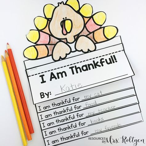 Thankful Activities for Kindergarten {Plus a FREEBIE!} | You're going to love using this great download with your Kinder classroom or homeschool students. Click through to see the writing activities, turkey flip book, craft, "I am thankful" book, "We are thankful" class book, and crown. Plus there's a FREE download. Great to use during November or the week before fall break. Grab it now! Thankful Crafts For Kindergarten, Thankful Writing, Behavioral Interventions, Thankful Activities, Thanksgiving Writing Activity, Thanksgiving Activities For Kindergarten, October Events, Thanksgiving Kindergarten, Thanksgiving Writing