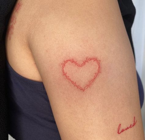 Cute Barb Wire Tattoo, Barbed Heart Tattoo, Heart Barbed Wire Tattoo, Barb Wire Heart Tattoo, Barbwire Heart Tattoo, Heart Arm Tattoo, Karol G Heart Tattoo, Barbed Wire Heart Tattoo, Wire Heart Tattoo