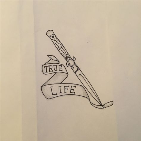 Couteau/banderole True Life, Home Decor Decals, Tattoos, Home Decor, Home Décor