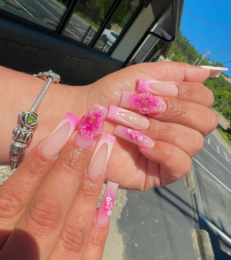 Some inspo for your next set 😘 Using - 👽 @nailz_by_dev Trippy Gel in Clear 🩷 @kandykrylix Cover Nude + XXL Tapered Square Tips + Gems Gel + Diamond Top Coat + Liner Brushes ___________________________________ summer nail art summer nail inspo tropical nails vacation nails ombré nails ombré nail ombre nail art French tip French tips pink nail inspo pink nail art nail art inspo classy nails girly nails nail inspo Nail Inspo Tropical, French Tips Pink, Nail Art French Tip, Nails Ombré, Nails Girly, Nails Vacation, Girly Nails, Ombré Nails, Tropical Nails