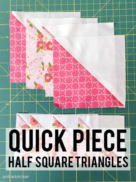 How to make a Half Square Triangle Quilt Block Half Square Triangle Quilts, Half Square Triangle, Beginner Sewing, Beginner Sewing Projects Easy, Triangle Quilt, Sewing Stitches, Half Square Triangles, Sewing Class, Sewing Lessons