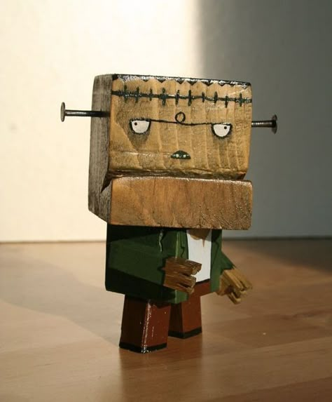 Junkbot Ideas, Wooden Robots, Wooden Robot, Wooden Jewelery, Wood Scraps, Kid Art, Box Guitar, Scrap Wood Projects, Diy Holz