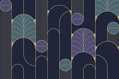 Art Deco Pattern Design, Gold Art Deco Pattern, Art Deco Background, Art Deco Geometric Patterns, Arte Art Deco, Art Deco Motif, Motifs Art Nouveau, Wallpaper Art Deco, Deco Wallpaper