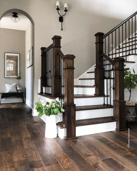 Beautiful Stairs, Farmhouse Inspiration, Gorgeous Houses, Farmhouse Homes, Staircase Design, Farmhouse Design, Tag A Friend, My Dream Home, Home Remodeling