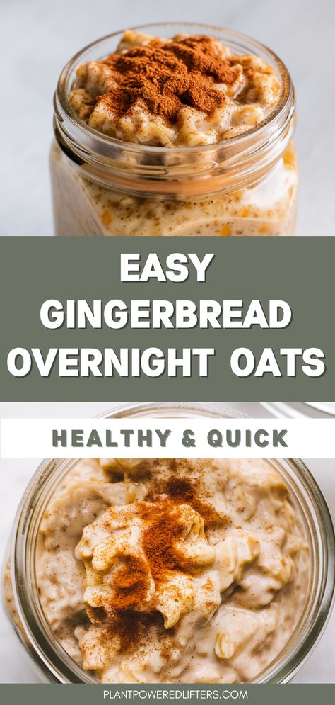 Are you looking for gingerbread overnight oats with cinnamon and bunch of other spices? Do we have something for you! These overnight oats are easy to make and will help you start your day with a smile. Whether you're looking for easy overnight oats in a jar or vegan overnight oats, this recipe has got you covered! Whole30 Overnight Oats, Cranberry Orange Overnight Oats, Fruity Pebbles Overnight Oats, Eggnog Overnight Oats, Gingerbread Overnight Oats, Baby Overnight Oats, Christmas Overnight Oats, Plant Based Overnight Oats, Oats Overnight Recipes