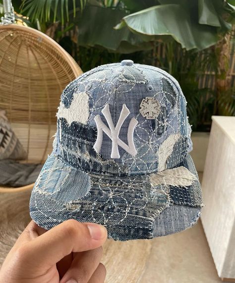 Ny Cap, Swag Hats, Headwear Fashion, Dope Hats, Custom Caps, Denim Hat, Fancy Hats, Classy Jewelry, Outfits With Hats