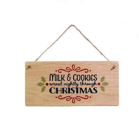 Rustic Christmas Wood Sign - Holiday Wall Decor Wall Decor Signs, Holiday Wall Decor, Christmas Signs Wood, Decor Signs, Milk Cookies, Christmas Decorations Rustic, Christmas Wood, Rustic Christmas, Plaque Sign