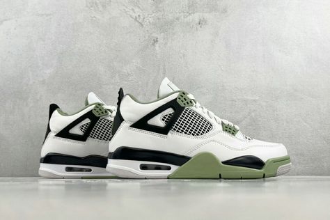 OG Pure Original Jordan Air Jordan 4 "Oil Green" Sage Sea Salt White/Green/Black Item number: AQ9129 103 Eur Sizes: 40, 40.5, 41, 42, 42.5, 43, 44, 44.5, 45, 46, 47.5 #aj4 #airjordan4 #Whatsapp:+86 130 2473 0673 Sage Green Jordan 4’s, Original Air Jordans, Green Jordans, Jordan 4’s, Green Sage, Jordan Air, Air Jordan 4, White Green, Sea Salt