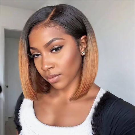 Amazon.com : HIRIREMY Ombre Honey Blonde 1B/30 Bob Wig Human Hair Glueless Short Straight 13x4 HD Lace Front Bob Wigs Human Hair Pre Plucked,Light Brown Bob Wigs For Black Women Human Hair Colored T1B/30 10 Inch : Beauty & Personal Care Light Brown Bob, Lace Front Bob Wigs, Bob Wigs For Black Women, Lace Frontal Bob, Lace Front Bob, Blonde Bob Wig, Long Human Hair Wigs, Green Wig, Human Hair Color