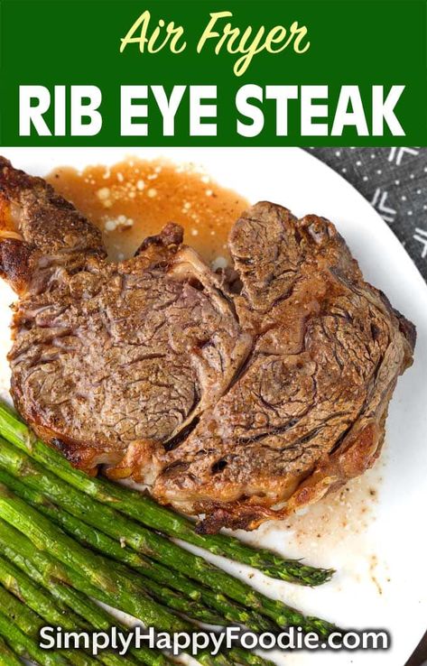 Rib Eye Steak Recipes Oven, Steak In The Air Fryer, Oven Asparagus, Recipe Asparagus, Ribeye Steak Recipes, Air Fryer Steak, Asparagus Recipes, Recipes Oven, Air Fried Food