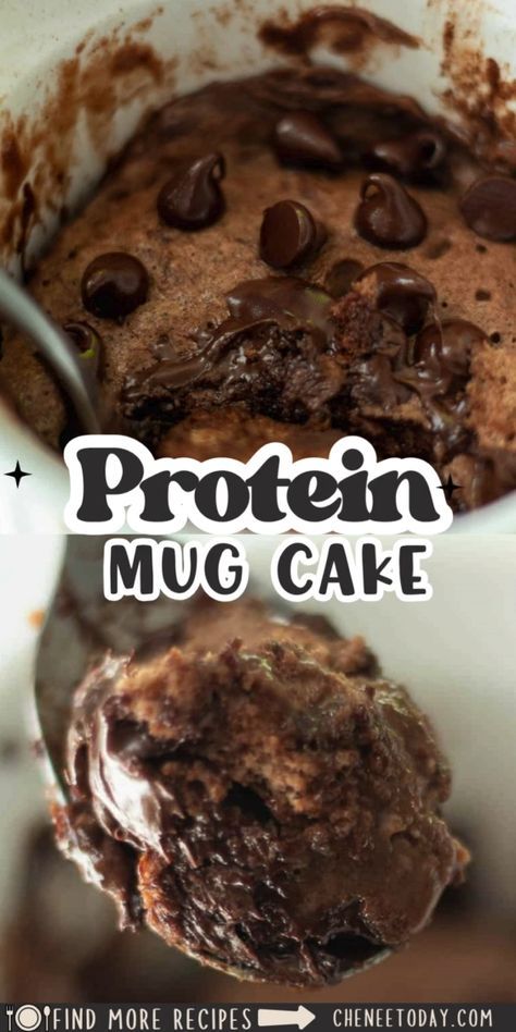 Easy 3 ingredient protein powder mug cake recipe in the microwave! This protein mug cake with no flour and no banana is a simple, protein-packed dessert or post-workout snack that’s ready in 2 minutes! Keto Mug Cake Microwave, Mug Cake Protein Powder, Protein Powder Mug Cake, Protein Powder Brownies, Healthy Protein Desserts, Cake Microwave, Protein Mug Cake, Today Recipes, Protein Dessert Recipes