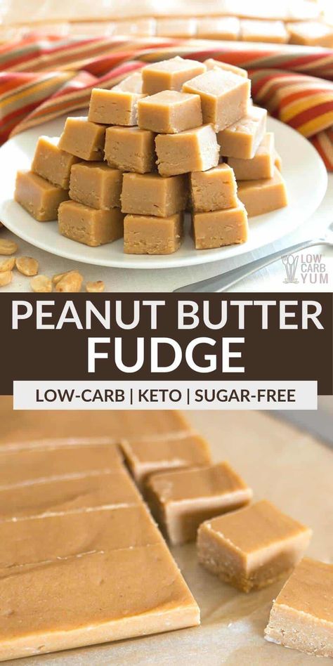 Low Carb Peanut Butter Fudge, Church Snacks, Dairy Free Fudge, Sugar Free Fudge, Sugar Free Desserts Easy, Butter Fudge Recipe, Peanut Butter Fudge Recipe, Keto Fudge, Sugar Free Peanut Butter