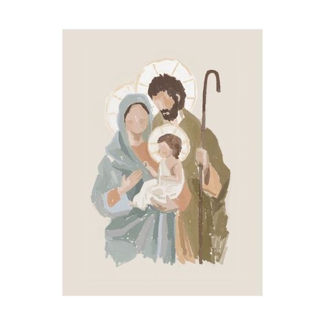 PRINTABLE DIGITAL Holy Family Catholic Gift Virgin Mary, Jesus and Joseph Modern Religious Oil Painting Faith Home Decor Saint Art Print - Etsy Saint Joseph Art, Virgin Mary Painting, Saint Art, Family Painting, Holy Family, Catholic Gifts, Virgin Mary, Winter Christmas, Nativity