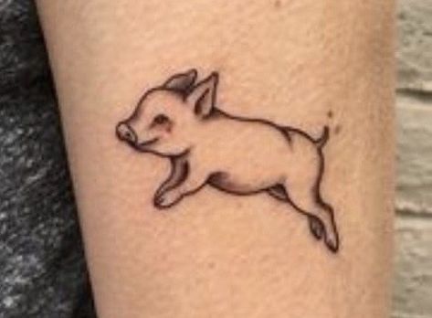 Tiny Pig Tattoo, Small Pig Tattoo, Vibe Tattoos, Flying Pig Tattoo, Tiny Pigs, Pig Tattoo, Fat Pig, Teacup Pigs, Small Pigs