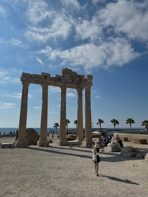 Sea, Turkey, Side, looks, look, girl, palms, photo Side Turkey Travel, Side Turkey, 2024 Travel, Holiday Sides, Turkey Travel, Places I Want To Go, Antalya, Marina Bay Sands, Dream Vacations