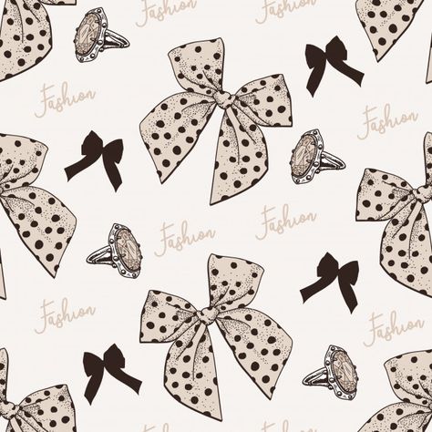 Hand drawn seamless pattern with bow.cdr | Premium Vector #Freepik #vector #background #pattern #ribbon #vintage Ribbon Pattern Design, Lace Bow Tattoos, Bow Illustration, Bow Tattoo Designs, Painted Handbag, Cookies Theme, Balloon Illustration, Ribbon Pattern, Bow Tattoo