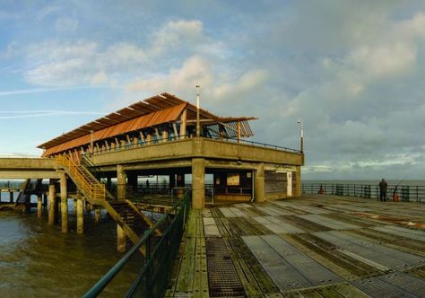 Cafe Bar, Deal Pier, Kent, United Kingdom  by: Niall McLaughlin Architects Niall Mclaughlin, Kent Coast, Roof Vents, The Skeleton, Cool Cafe, Come And Go, Built Environment, Residential Architecture, Cafe Bar