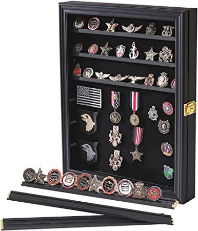 Verani Medals Display Case Wall Frame for Collector, Military Challenge Coins Holder, Pins, Lockable Shadow Box with Removable Shelves Black Challenge Coin Display Case, Medal Display Case, Medals Display, Coin Display Case, Challenge Coin Holder, Military Coins, Military Challenge Coins, Challenge Coin Display, Removable Shelves