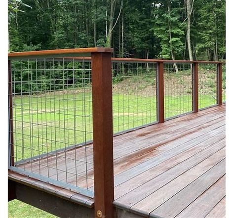 Wild Hog Raw Tahoe Stair or Fence Mesh Panel - Bing - Shopping Wild Hog Railing, Deck Railing Diy, Big Cabin, Fence Mesh, Deck Railing Design, Black Deck, Metal Deck, Wild Hog, Wood Railing